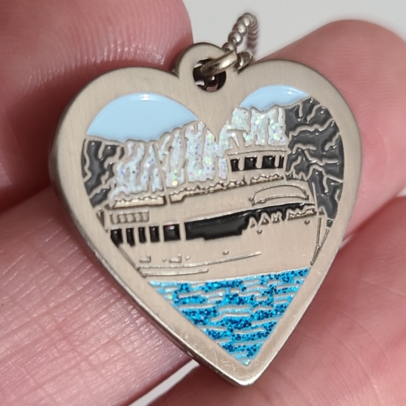 Niagara Falls maid of the mist necklace stainless Name Katie can remove charm - Picture 7 of 8